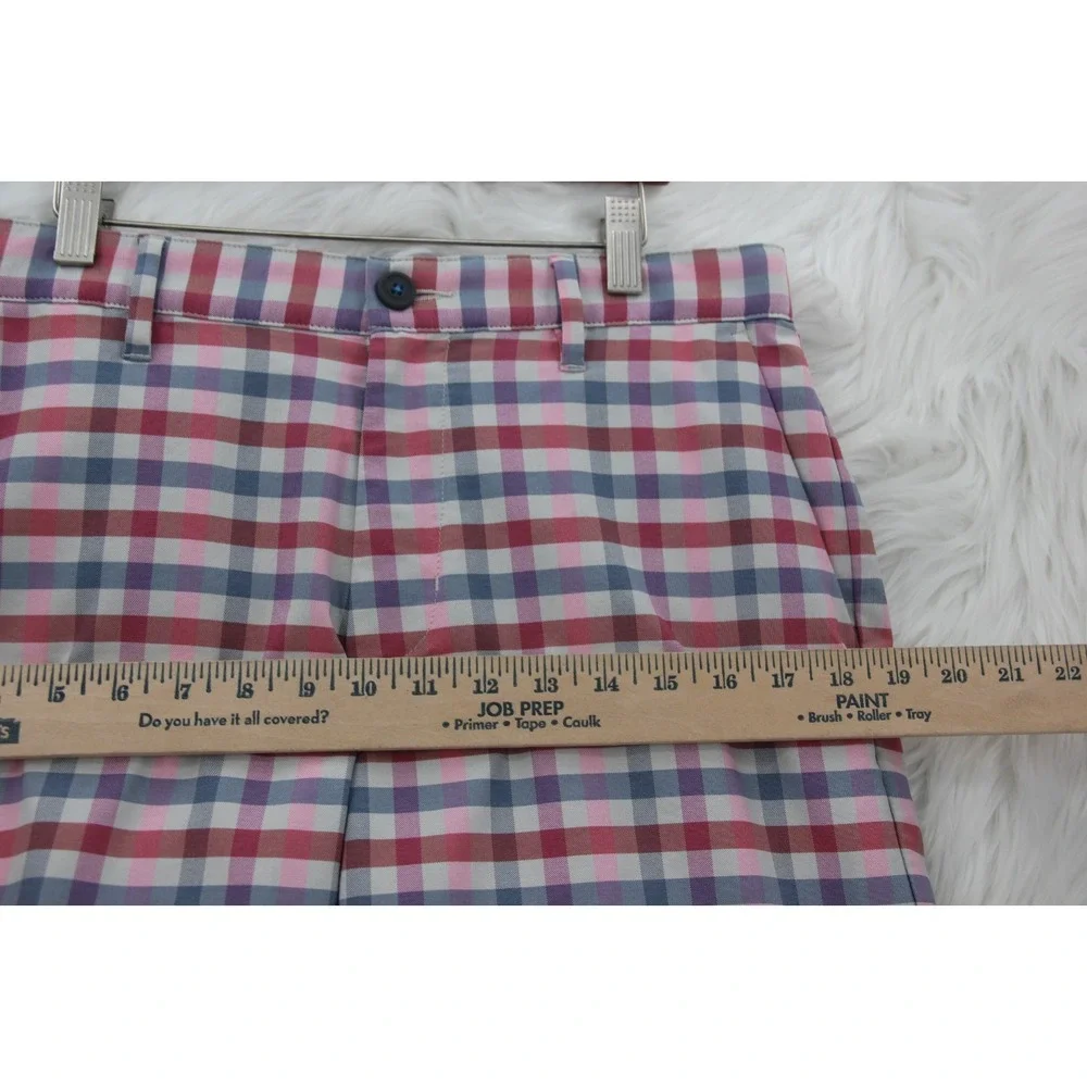 Tommy Bahama Beach Driver Check Shorts Men's 32 Blue Red Performance Golf #1446